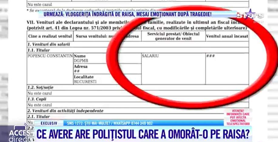 Acces Direct. Ce avere are polițistul care a ucis-o pe Raisa. Veniturile lui Constantin Popescu, agentul care a lovit cele două fetițe pe trecerea de pietoni