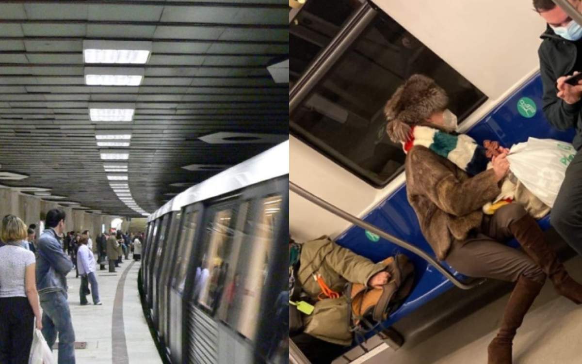 Este alertă la stația de metrou Lujerului! O femeie care ținea o cruce de lemn în mână a încercat să împingă mai mulți călători în fața trenului / FOTO