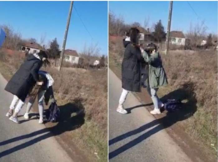 O elevă a fost bătută cu bestialitate, pe stradă, de o colegă, în Teleorman. Martorii au filmat momentul, amuzați / FOTO