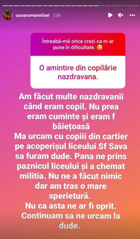 Cum era Oana Roman în copilărie. Ce ”năzdrăvănii” făcea vedeta: „Eram foarte băiețoasă”