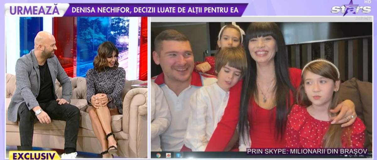 Călin Donca și soția lui, împreună cu cei cinci copii la Antena Stars
