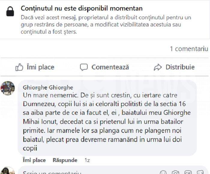 Tatăl tânărului mort după ce a fost torturat de polițiști, mesaj cutremurător pentru agentul care îi umilește copilul, din pușcărie / „Îi aduc în arest, ca să îi privești în ochi!”