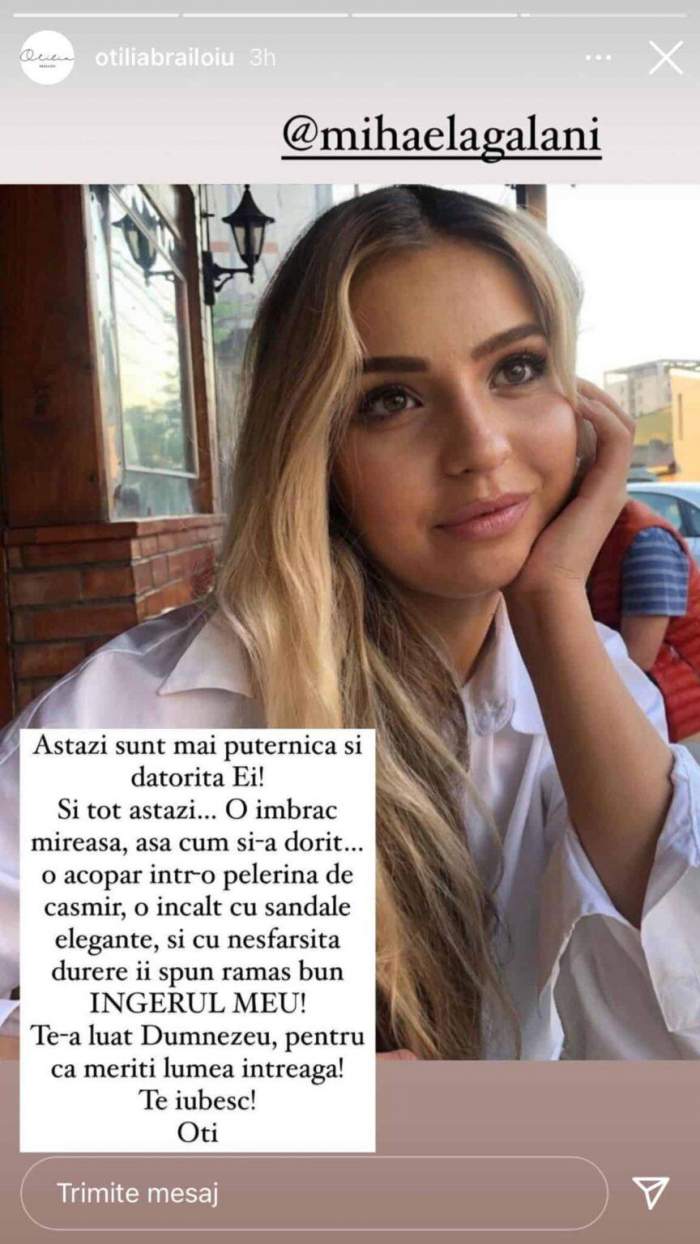 Mihaela Galani își dorea să îmbrace rochia de mireasă. Ce mărturisiri emoționante a făcut prietena ei: ''O acopăr cu...”