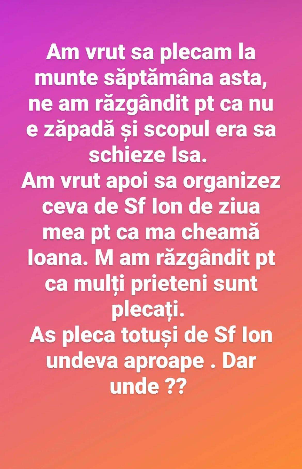 Oana Roman și-a anulat vacanța la munte alături de Marius Elisei și fiica lor. Care a fost motivul: “Am vrut totuși”