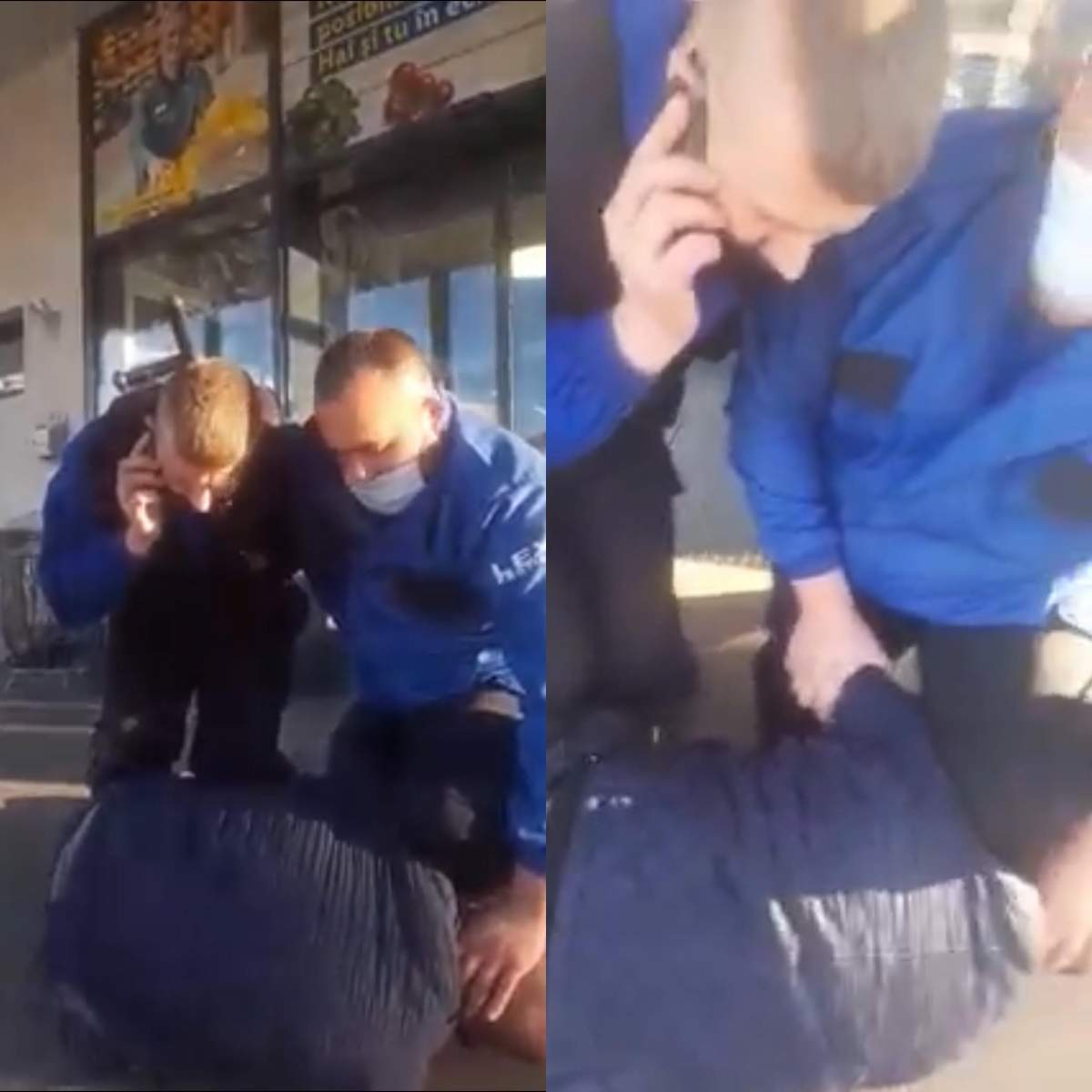 Un bărbat din Buzău a fost călcat pe gât de agenții de pază a unui magazin