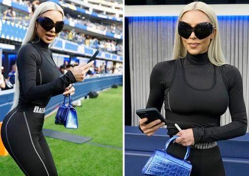 Kim Kardashian, ținută de zeci de mii de euro! Vedeta de la Hollywood s-a îmbrăcat așa pentru un meci de fotbal