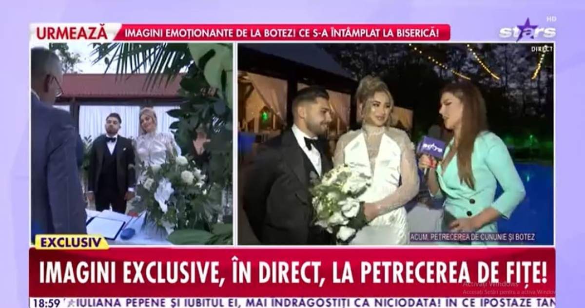 Haziran și Luis Gabriel, declarații pentru Antena Stars, direct de la petrecere. Cei doi s-au cununat și l-au botezat pe fiul lor / VIDEO