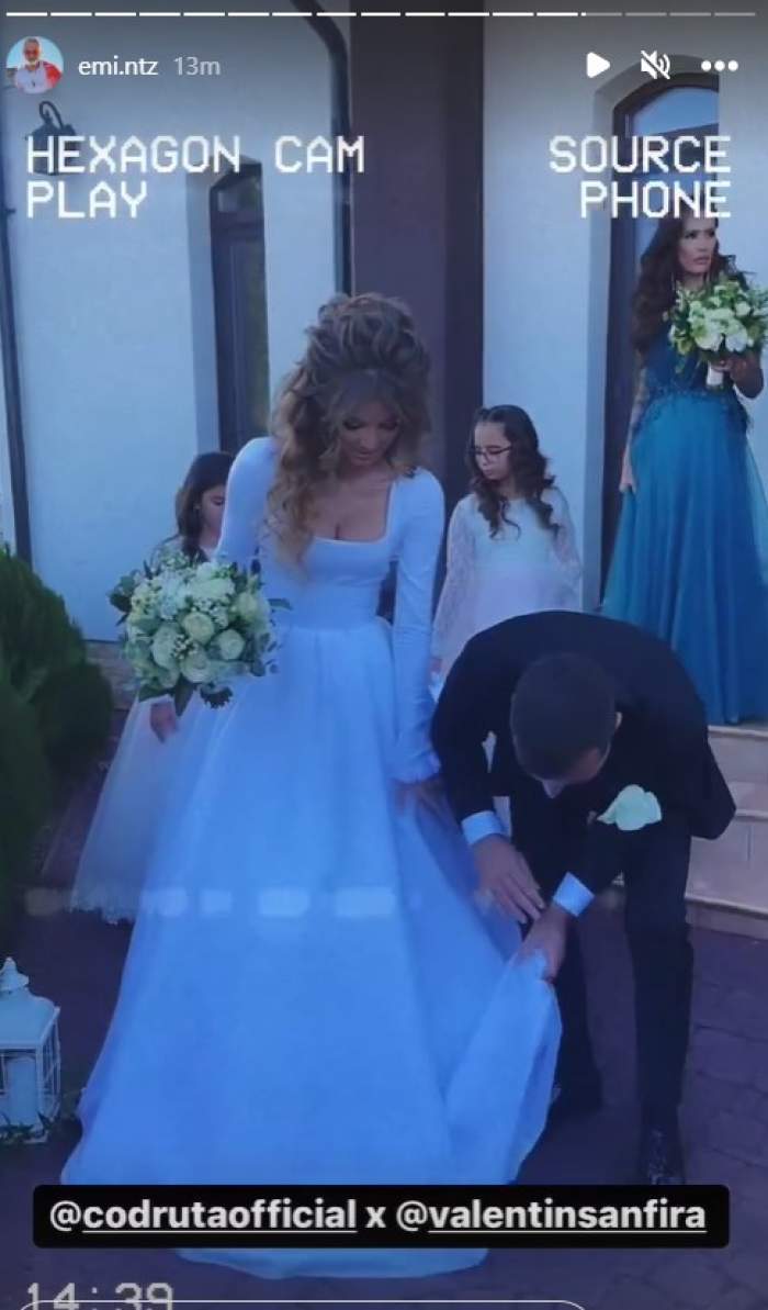Primele imagini de la nunta lui Valentin Sanfira și a Codruței. Ce rochie superbă a ales mireasa / VIDEO