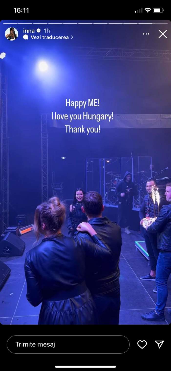 Inna a împlinit 36 de ani. Artista a avut parte de o surpriză de zile mari chiar în timpul concertului / FOTO
