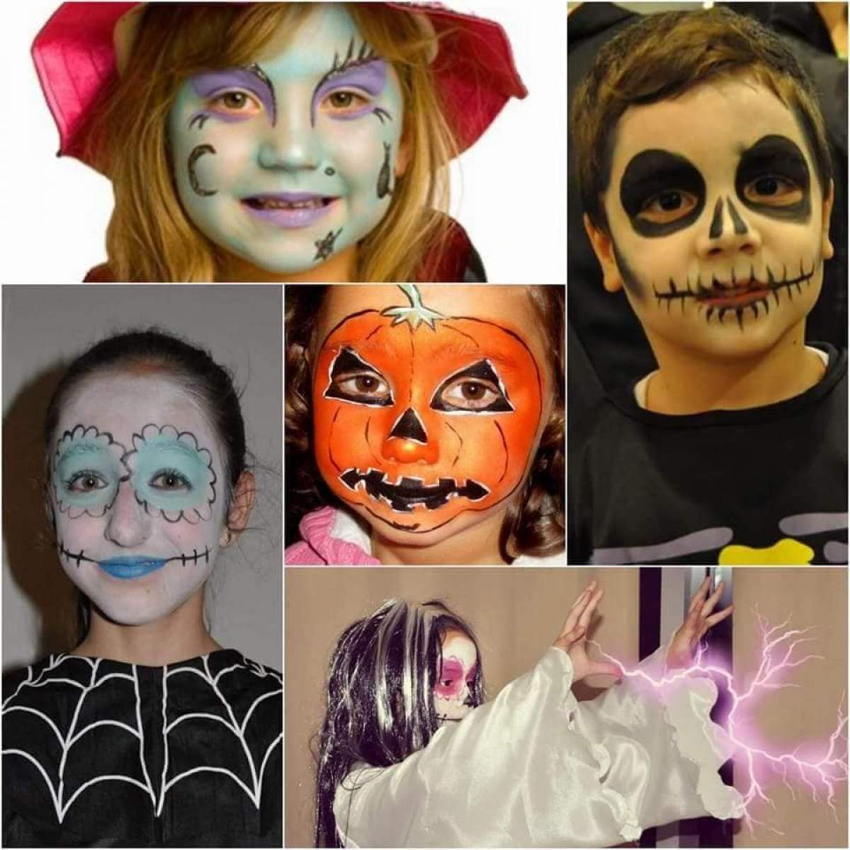 Machiaje de Halloween simplu pentru copii. 3 idei frumoase pentru serbări sau petreceri