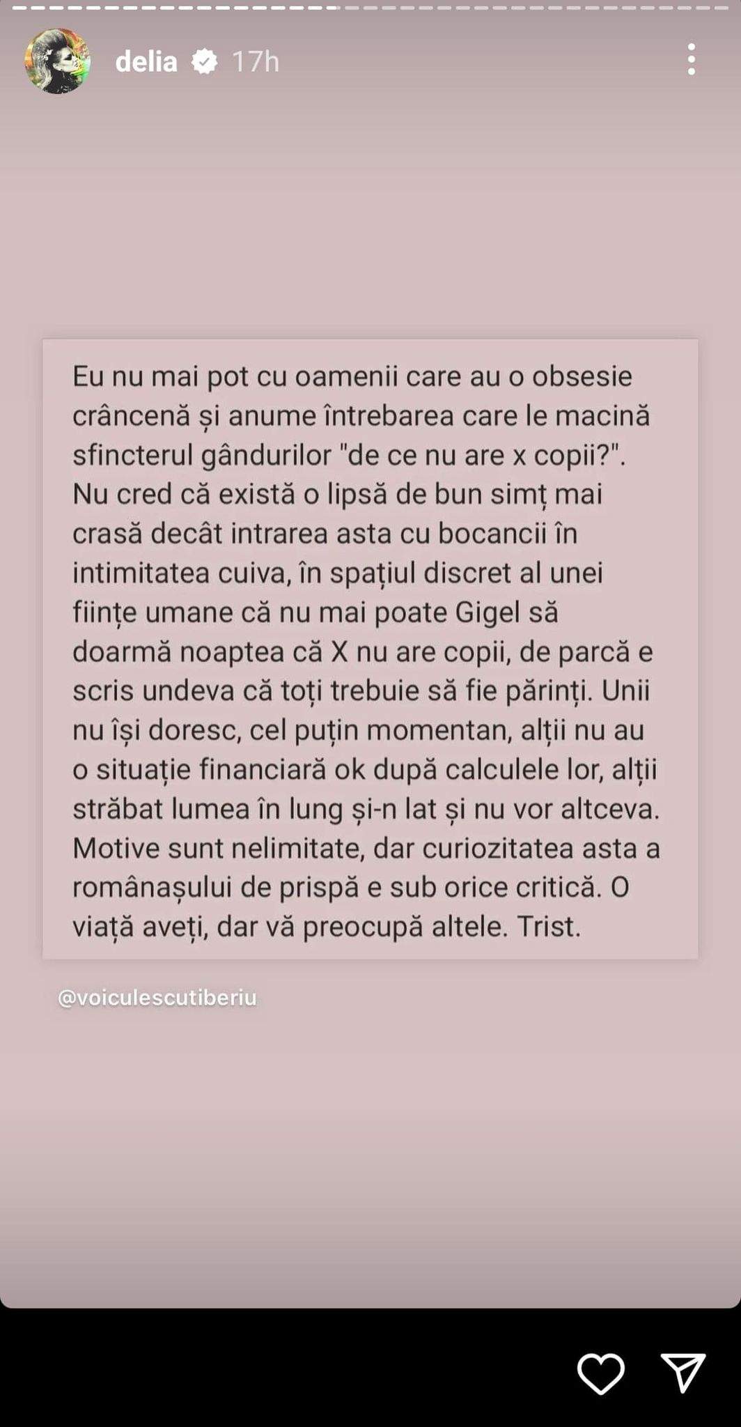 Delia Matache, un nou răspuns la întrebarea „de ce nu vrei copii”. Ce a dezvăluit  jurata de la iUmor: „De parcă e scris undeva că toți trebuie să fie părinți”