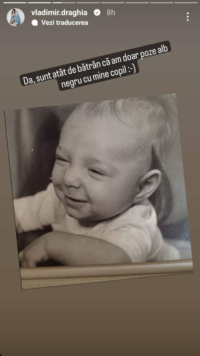 Cum arăta Vladimir Drăghia atunci când era în perioada vârstei fiicei lui, Alegra. Actorul neagă asemănarea dintre cei doi / FOTO