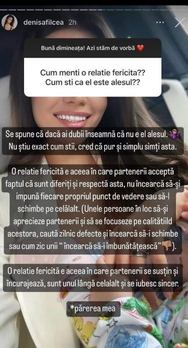 Denisa Filcea, secretul unei relații fericite. Cum își menține căsnicia cu Flick, soțul ei: “E părerea mea” / FOTO