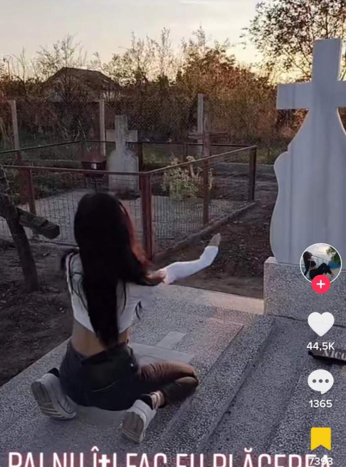 O tânără din România a dansat provocator pe un mormânt. Imaginile au devenit virale pe Tik-Tok / VIDEO