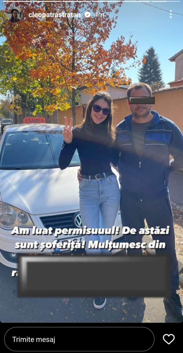 Cleopatra Stratan a luat permisul de conducere. Cântăreața, mândră de reușită: „De astăzi sunt șoferiță” / FOTO