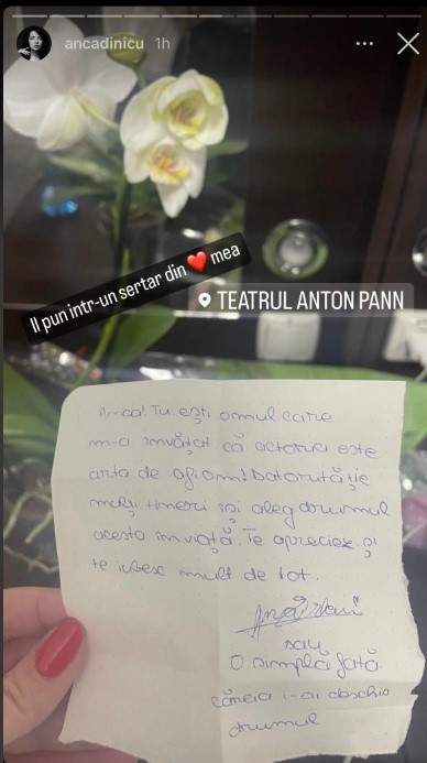 “Îl pun într-un sertar din inima mea”. Anca Dinicu, scrisoare emoționantă de la o fană / FOTO