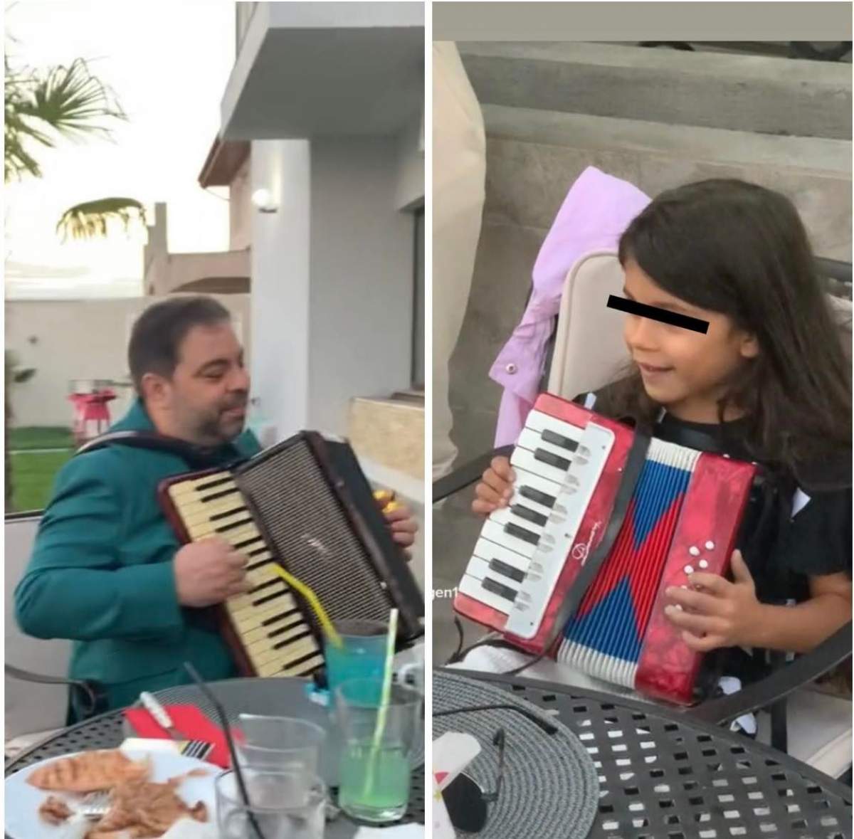 Florin Salam a cântat la acordeon alături de una dintre fiicele sale