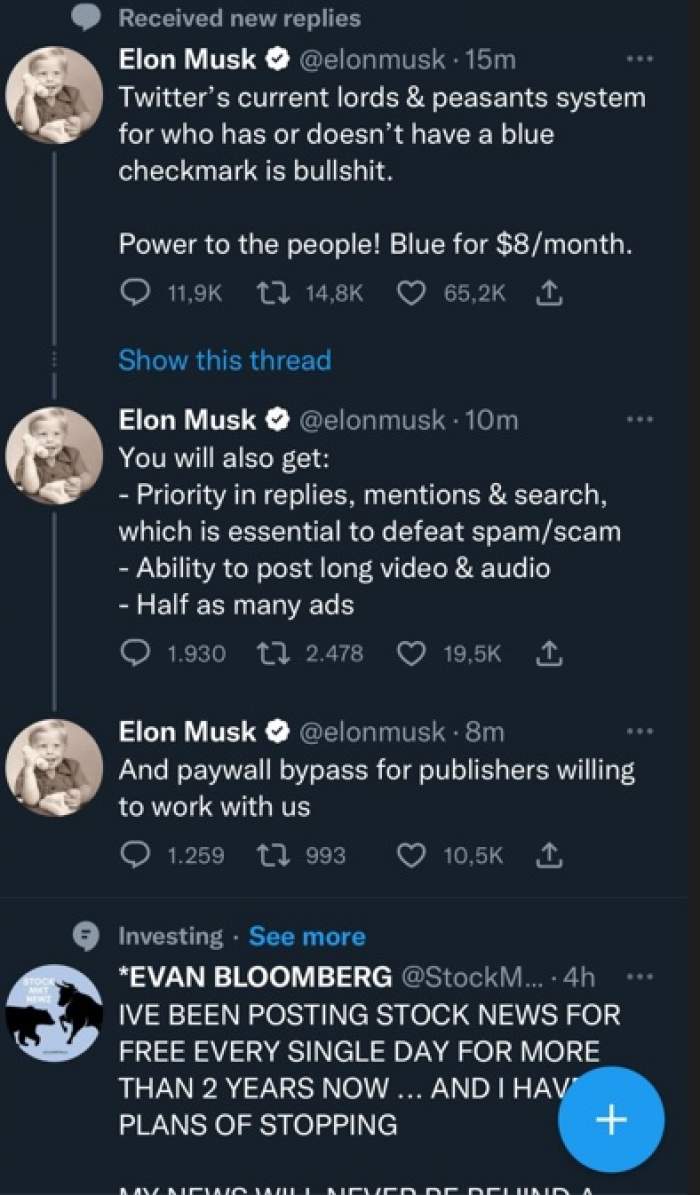 Cât costă să ai bifă pe Twitter! Decizia de ultimă oră a lui Elon Musk: “Power to the people!”