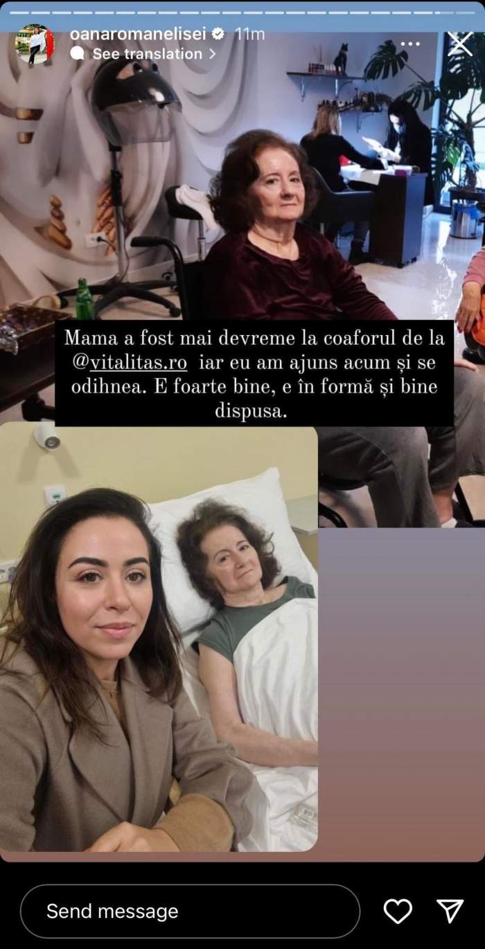 Oana Roman, noi detalii despre starea de sănătate a mamei ei. Cum se simte Mioara Roman: „A fost mai devreme...” / FOTO