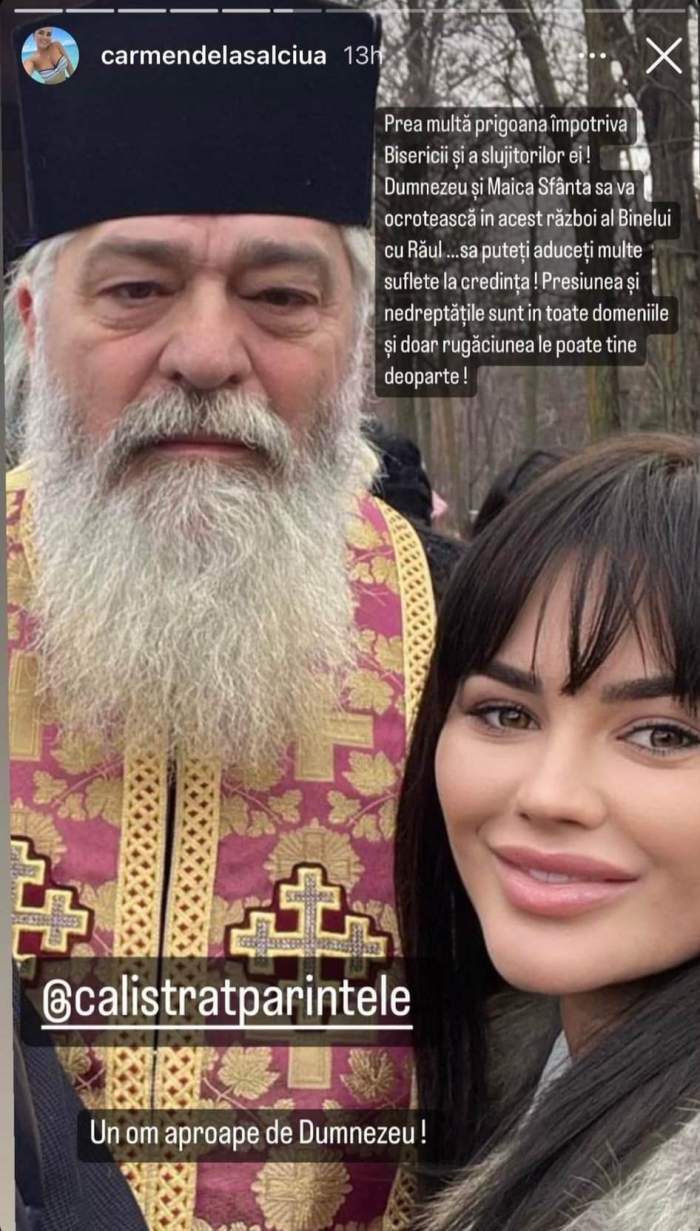 Carmen de la Sălciua reacționează după scandalul în care Părintele Calistrat a lovit o femeie. Ce a spus artista: ”Un om...” / FOTO