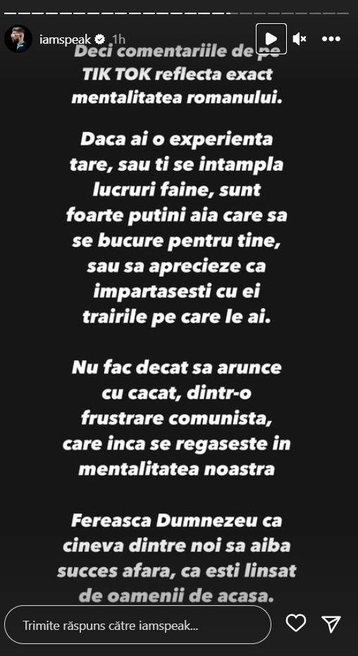 Speak, deranjat de comentariile răutăcioase ale oamenilor de pe TikTok