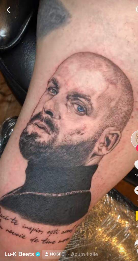 Colegul de breaslă a lui Nosfe și-a tatuat chipul regretatului artist pe braț. Ce mesaj emoționant și-a inscripționat: "Am nevoie de tine…”