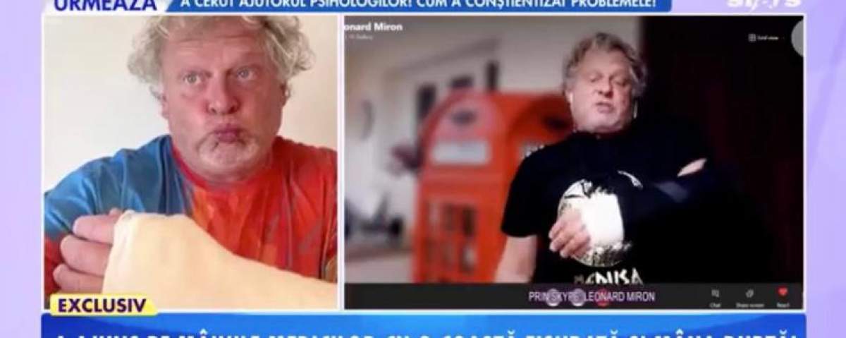 Leonard Miron a ajuns pe mâna medicilor cu coastă fisurată și o mână ruptă. Care este starea lui de  sănătate: "M-am grăbit să ajung” / VIDEO