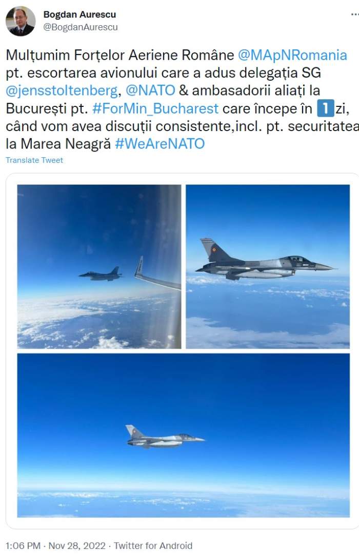 Delegaţia NATO şi Secretarul General Jens Stoltenberg au ajuns în București! Miniștrii de externe din 30 de țări vin în România: „Vom avea discuţii...”