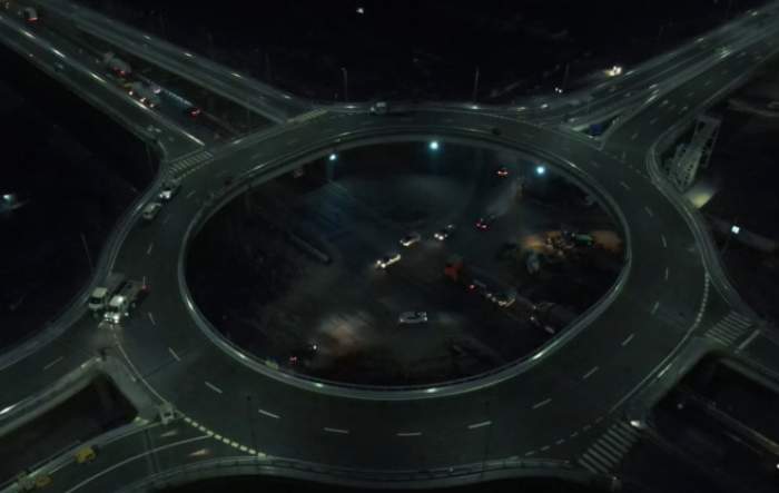 Cum arată noul Pasaj din Domnești iluminat noaptea. De ce va avea sensul giratoriu treceri pentru pietoni / VIDEO