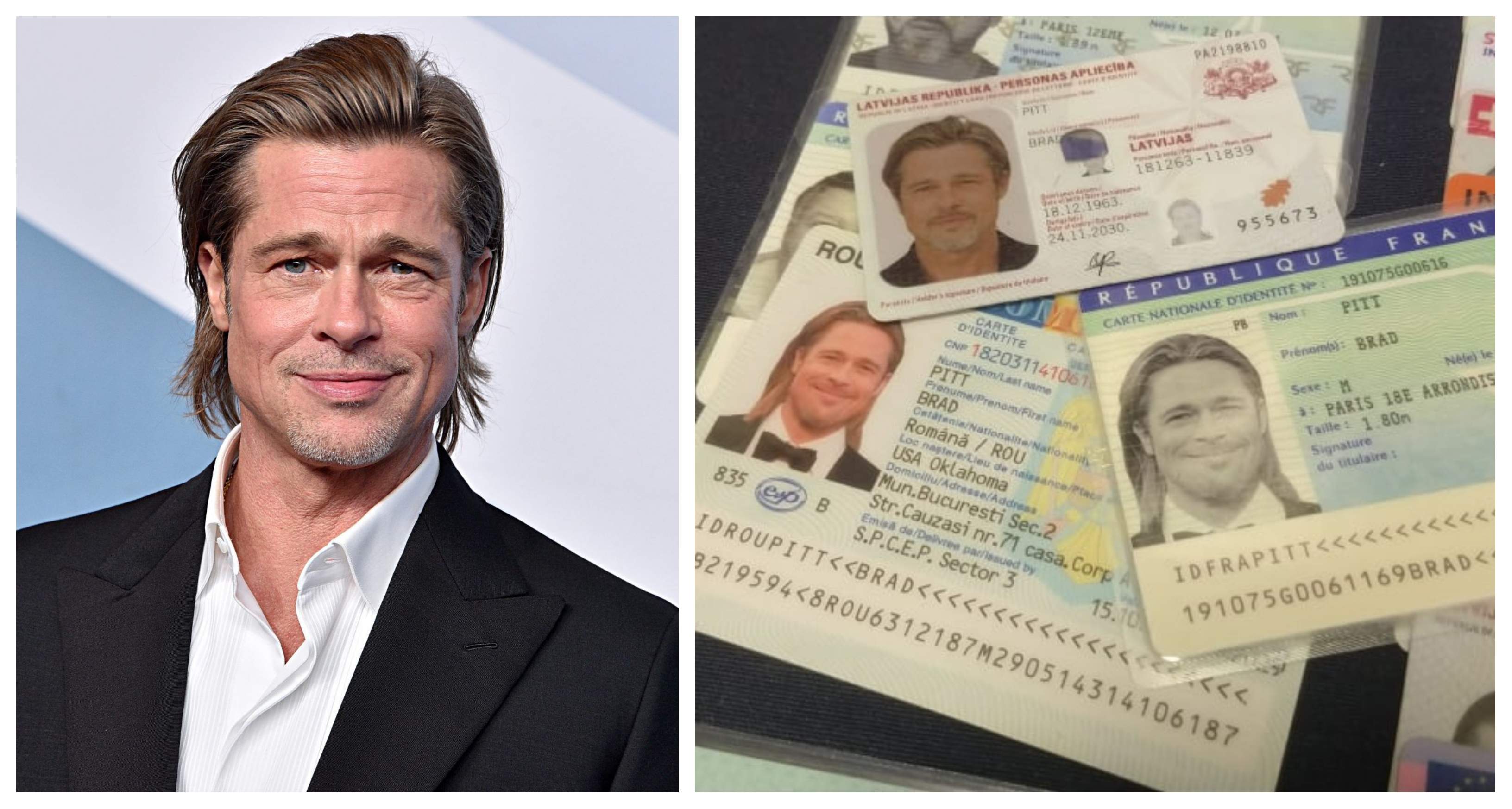 Cel mai mare falsificator din Europa i-a făcut lui Brad Pitt buletin românesc. Imaginea care face înconjurul Internetului