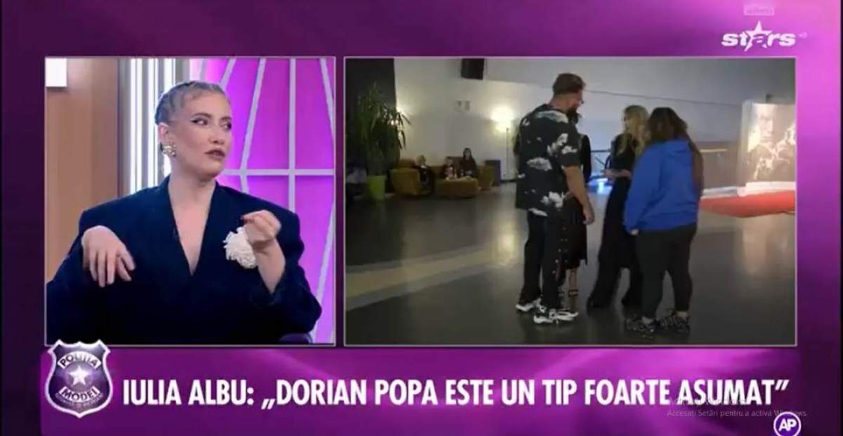Iulia Albu, impresionată de aparițiile lui Dorian Popa. Stilista i-a analizat vestimentația la Poliția Modei: „Mi se pare interesant”