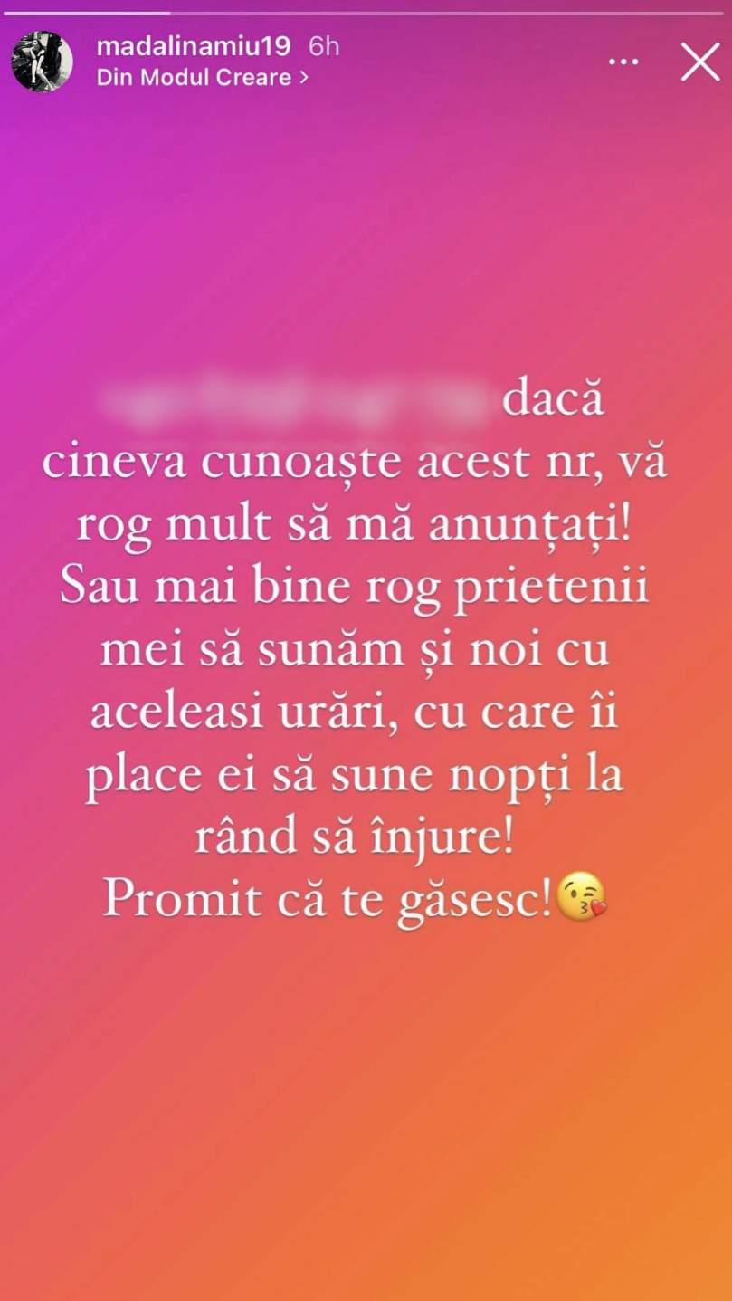 Mădălina Miu, deranjată de un apelant necunoscut. Fosta soție a lui Tzancă Uraganu face un apel disperat: ”Vă rog mult”