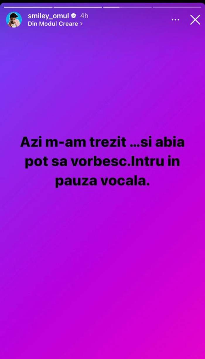 Smiley, probleme de sănătate. Ce a pățit partenerul Ginei Pistol: "Azi m-am trezit…”