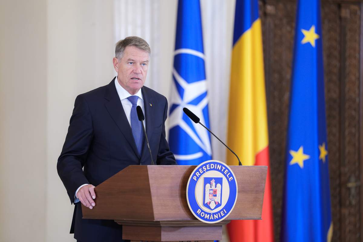 Klaus Iohannis la o conferință de presă