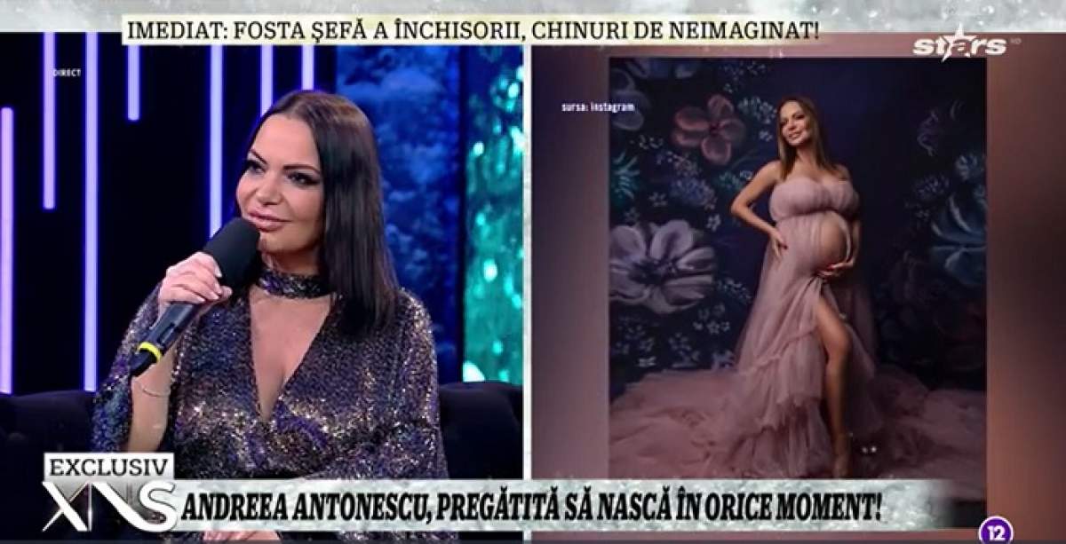 Andreea Antonescu, pregătită să își strângă în brațe fetița. Artista urmează să nască în curând