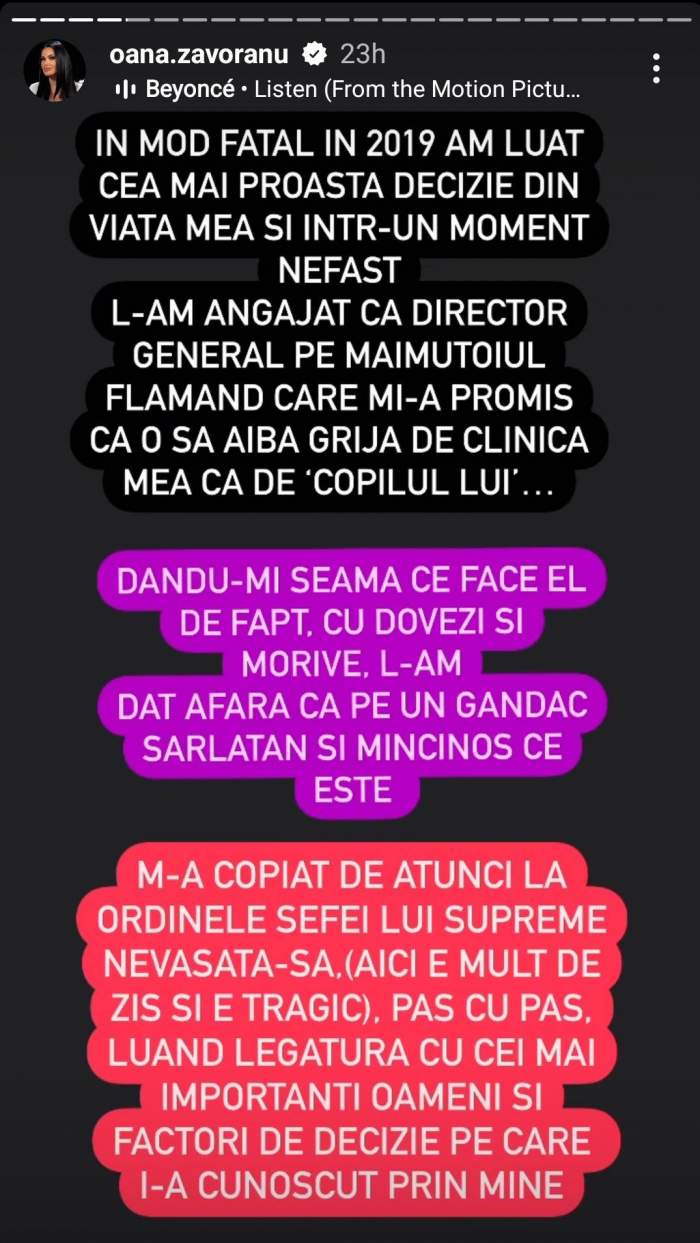 Oana Zăvoranu, declarații despre falimentul clinicii sale. Vedeta a transmis un mesaj tranșant: ”Maimuțoiul flămând care...”