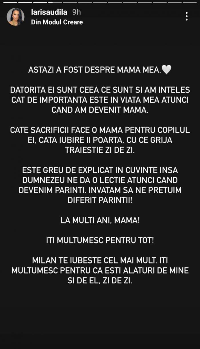 Mama Larisei Udilă își sărbătorește ziua de naștere. Ce mesaj emoționant i-a transmis vedeta: „Datorită ei sunt...” / FOTO