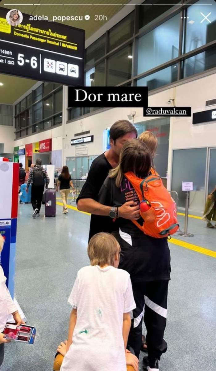 Radu Vâlcan, întâlnire emoționantă cu familia lui, după aproape o lună petrecută în Thailanda. Cum a reacționat Adela Popescu: "Dor mare”