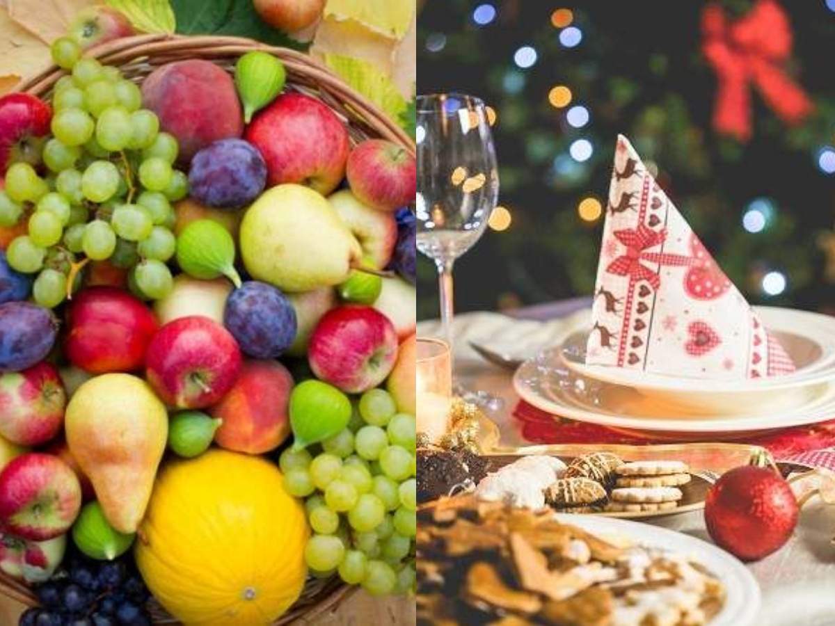Colaj cu fructe și masa de Crăciun