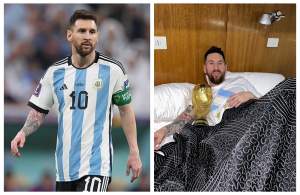 Lionel Messi a dormit cu trofeul de la Cupa Mondială. În ce ipostaze a fost surprins starul argentinian / FOTO