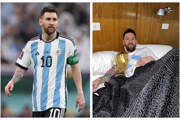 Lionel Messi a dormit cu trofeul de la Cupa Mondială. În ce ipostaze a fost surprins starul argentinian / FOTO