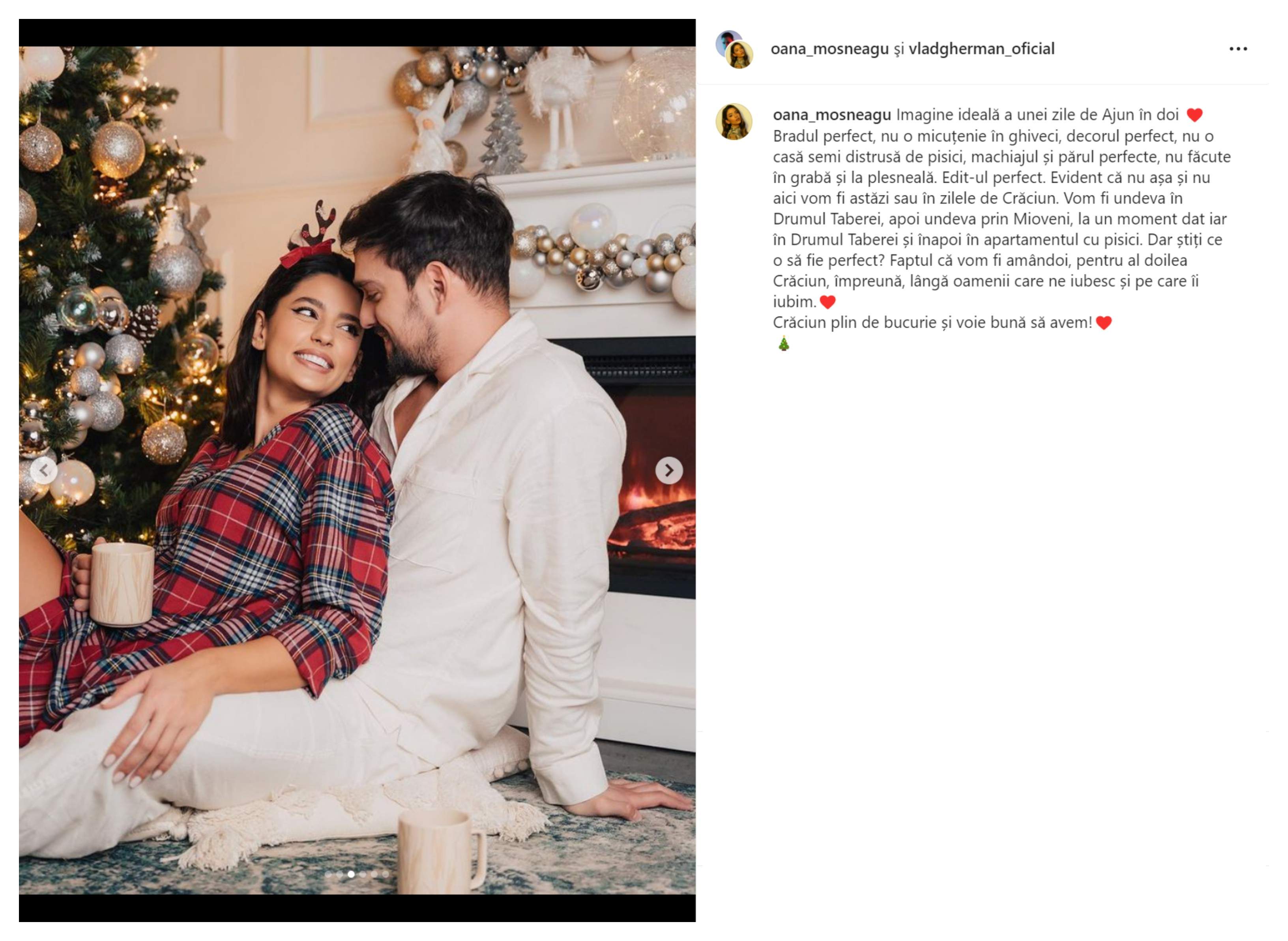 Vlad Gherman și Oana Moșneagu, imagini emoționante de Crăciun. Cum s-au pregătit pentru marea sărbătoare / FOTO