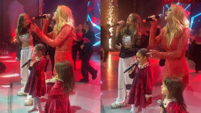 Andreea Bălan, prima apariție pe scenă cu fetițele ei, Ella și Clara. Micuțele au cântat alături de mama lor: "Sunt atât de fericită” / VIDEO