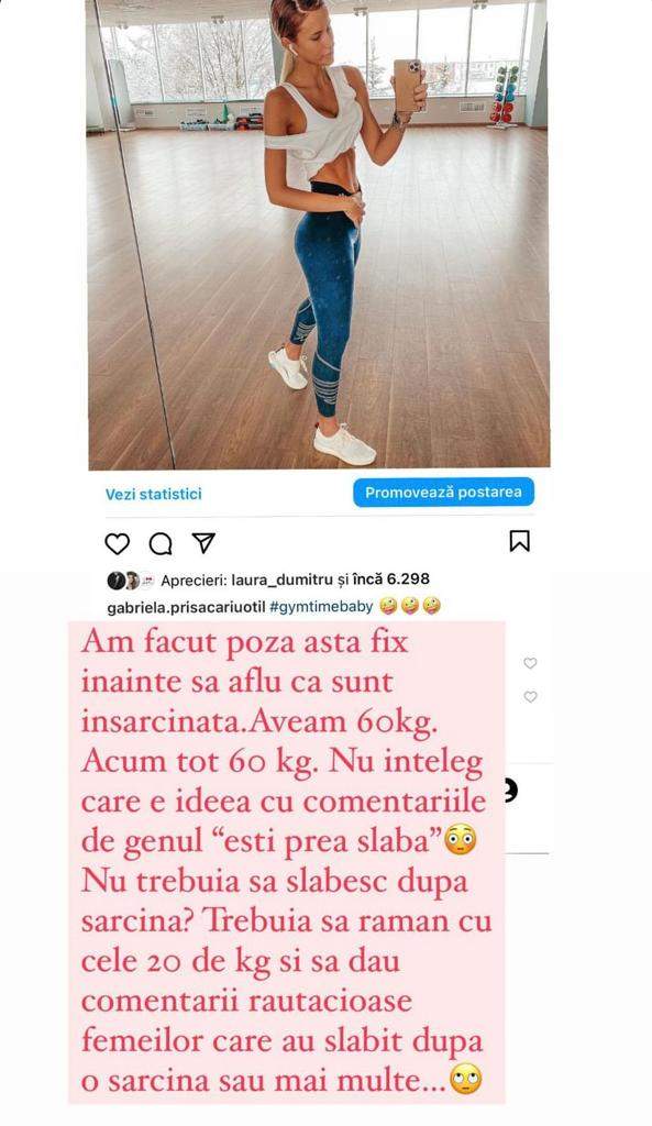 Gabriela Prisăcariu, criticată de fani pentru aspectul fizic. Cum a reacționat modelul: “Nu trebuia să slăbesc?”