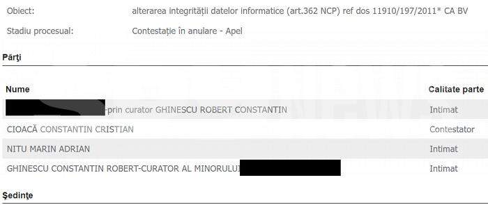 Răsturnare de situație în scandalul dintre polițistul criminal Cristian Cioacă și propriul fiu / Decizia instanței