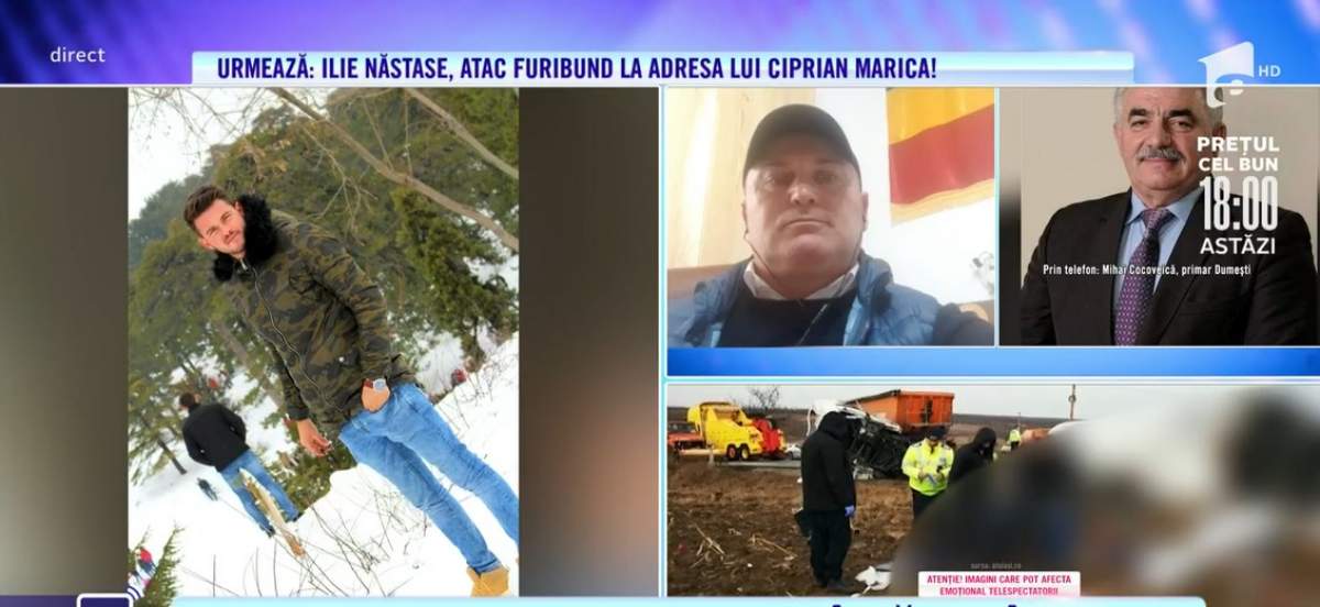 captură video de la acces direct cu primarii și locul accidentului