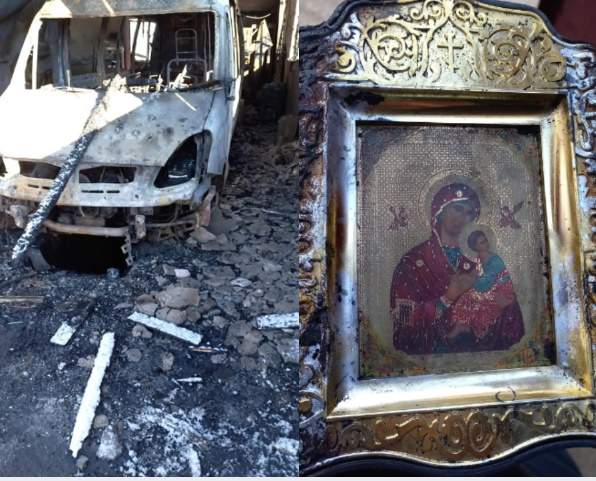 O icoană a rămas neatinsă, după ce un incendiu devastator a izbucnit într-o casă din Bihor: ”Cu toții dăm Slavă lui Dumnezeu pentru această minune” / FOTO