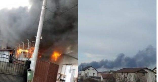 Incendiu de proporții la o casă din Prelungirea Ghencea. Pompierii intervin de urgență / FOTO