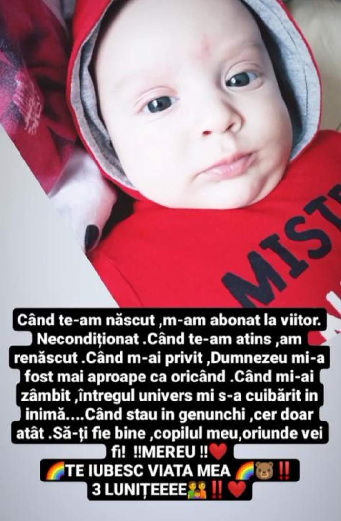 "Când te-am născut, m-am abonat la viitor". Dodo, urare emoționantă pentru fiul ei. Patrick a împlinit trei luni de când a venit pe lume / FOTO