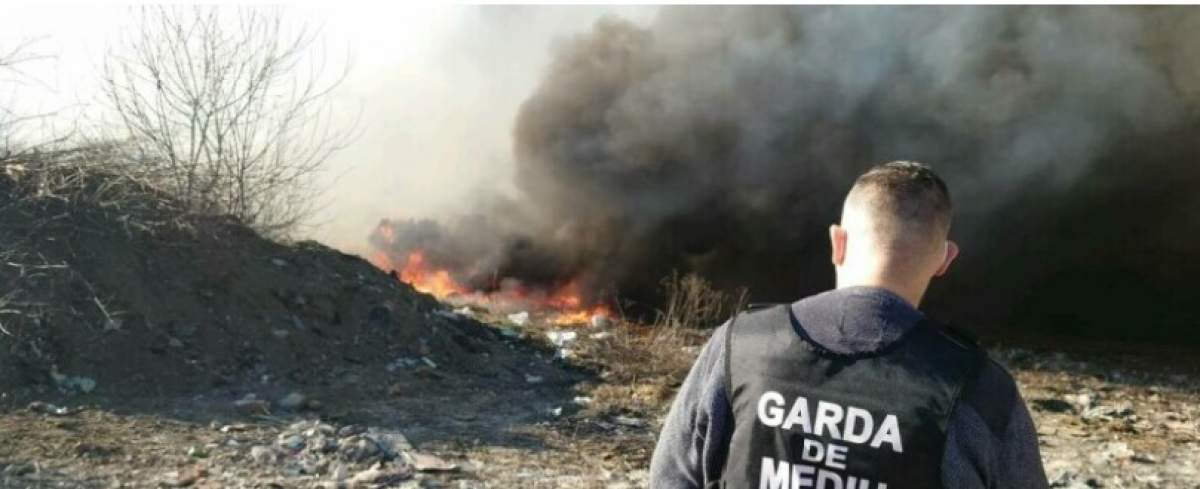 Incendiu pe o suprafaţă de zece hectare de teren în Bolintin Vale. Pompierii din două județe intervin în aceste momente / FOTO